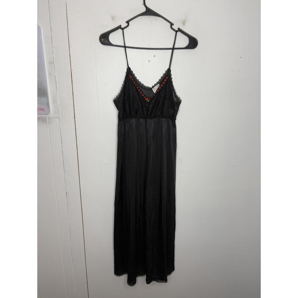 Vintage Slip Dress Nightgown Womens Medium Lace Bodice Satin Babydoll Y2K Sexy